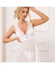 SUBBLIME BABYDOLL ESCOTE EN V DE ENCAJE BLANCO S M