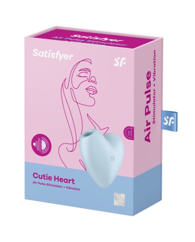 SATISFYER CUTIE HEART ESTIMULADOR Y VIBRADOR AZUL
