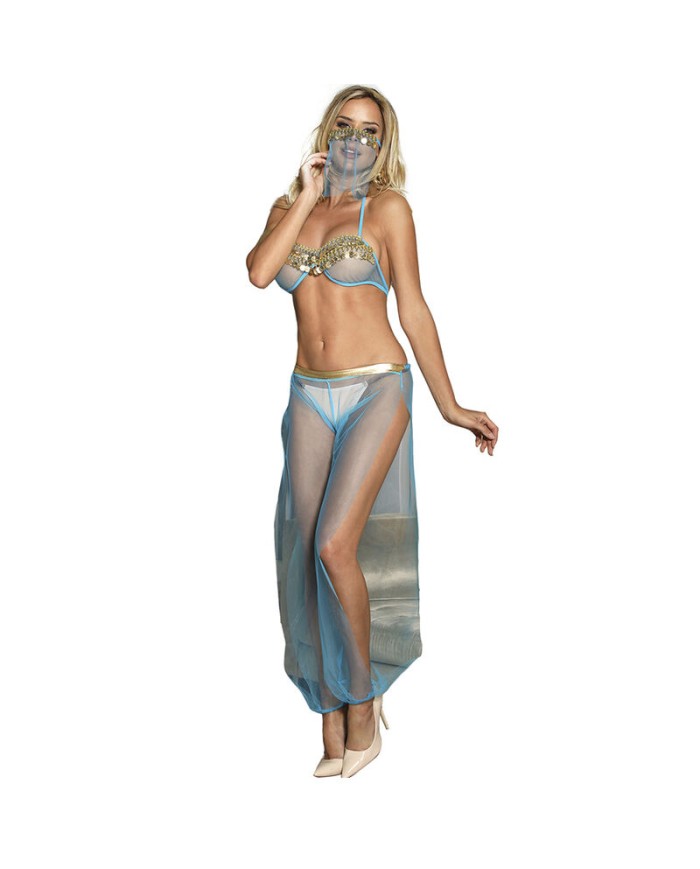 SUBBLIME SET DE LENCERIA INDIA STYLE AZUL S M