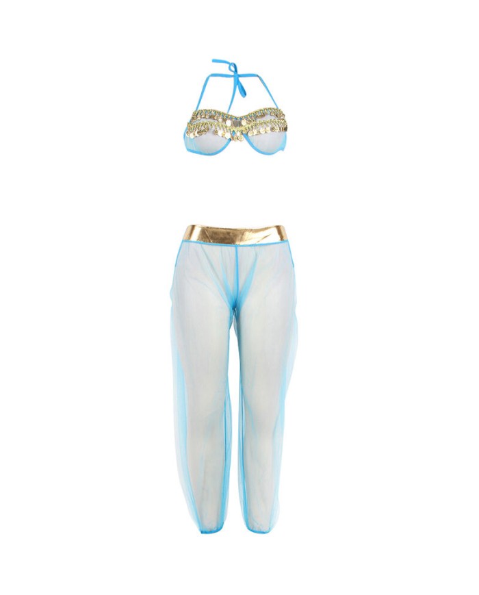 SUBBLIME SET DE LENCERIA INDIA STYLE AZUL S M