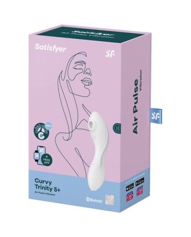 SATISFYER CURVY TRINITY 5 ESTIMULADOR Y VIBRADOR APP AZUL
