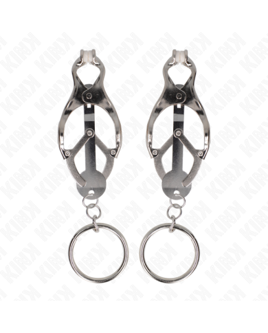 KINK PINZAS PARA PEZONES ESTILO JAPONaS CON AROS PLATEADO