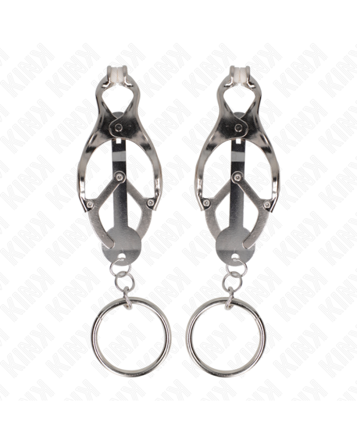 KINK PINZAS PARA PEZONES ESTILO JAPONaS CON AROS PLATEADO