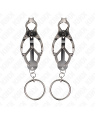 KINK PINZAS PARA PEZONES ESTILO JAPONaS CON AROS PLATEADO