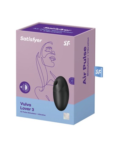 SATISFYER VULVA LOVER 3 ESTIMULADOR Y VIBRADOR NEGRO SATISFYER VULVA LOVER 3 ESTIMULADOR Y VIBRADOR NEGRO