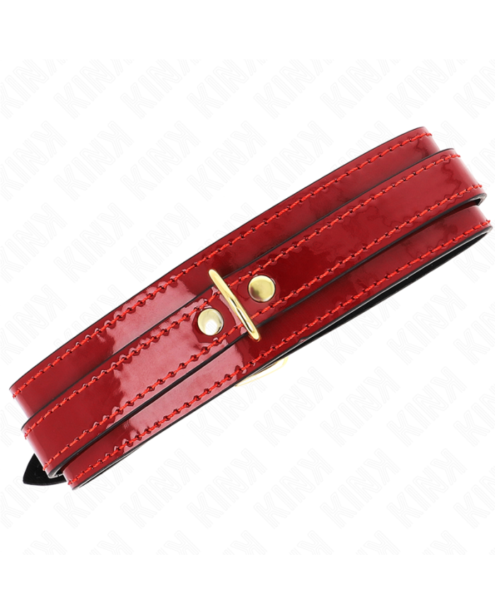 KINK COLLAR AJUSTABLE ROJO VINO DETALLES DORADOS 29 425 CM X 4 CM