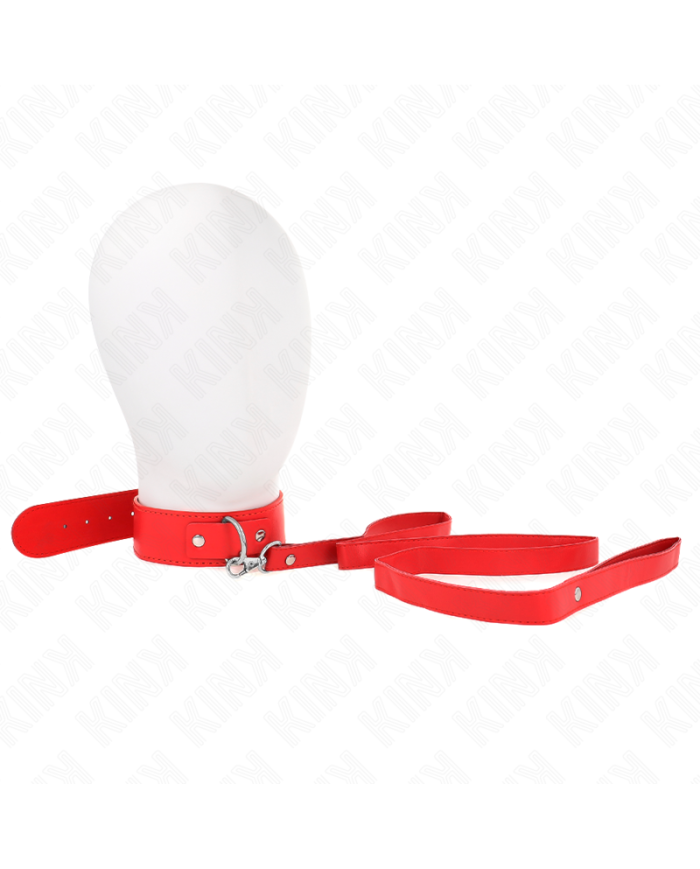 KINK COLLAR CON CORREA 116 CM FINO ROJO AJUSTABLE 32 50 CM X 8 CM