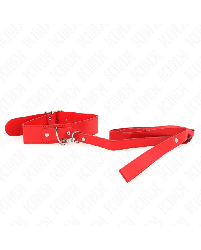 KINK COLLAR CON CORREA 116 CM FINO ROJO AJUSTABLE 32 50 CM X 8 CM