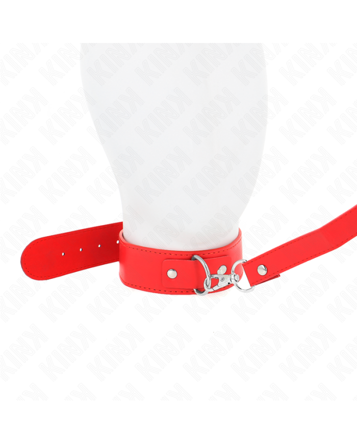 KINK COLLAR CON CORREA 116 CM FINO ROJO AJUSTABLE 32 50 CM X 8 CM