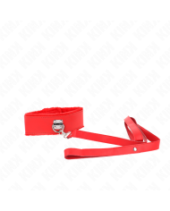 KINK COLLAR CON CORREA 116 CM CON TACHUELAS PLATEADAS MODELO 4 ROJO AJUSTABLE 40 48 CM X 6 CM