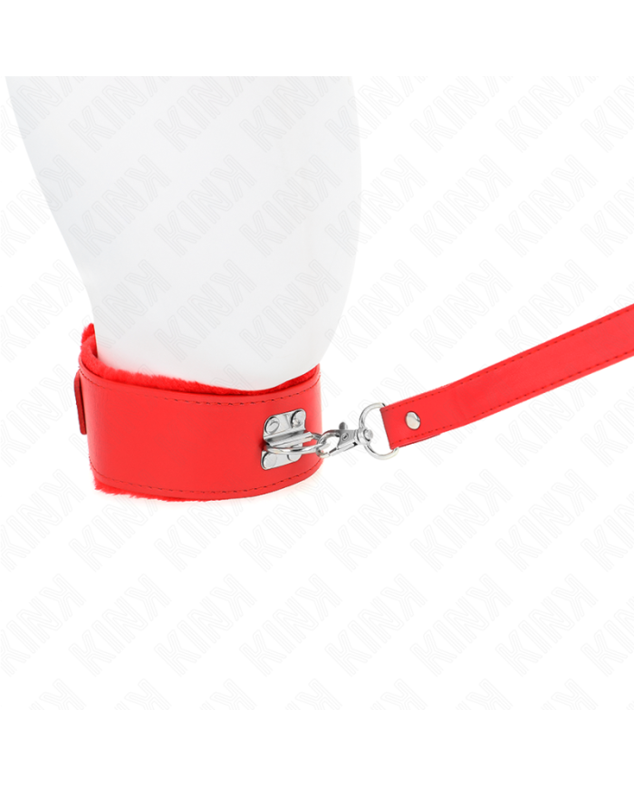 KINK COLLAR CON CORREA 116 CM CON TACHUELAS PLATEADAS MODELO 4 ROJO AJUSTABLE 40 48 CM X 6 CM