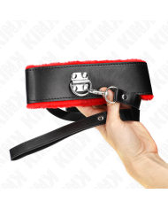 KINK COLLAR CON CORREA 116 CM DE PIEL ROJO AJUSTABLE 40 48 CM X 6 CM