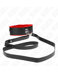 KINK COLLAR CON CORREA 116 CM DE PIEL ROJO AJUSTABLE 40 48 CM X 6 CM