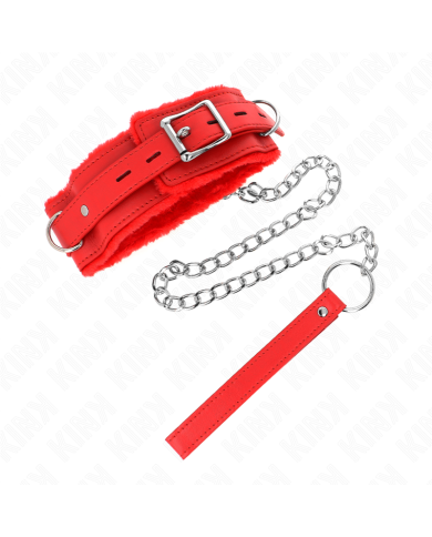 KINK COLLAR CON CORREA 65 CM CON RESTRICCIONES ROJO AJUSTABLE 36 42 CM X 55 CM