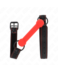 KINK MORDAZA FORMA DE HUESO CON CORREA POLIPIEL ROJO AJUSTABLE 41 57 CM