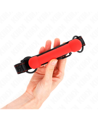 KINK MORDAZA FORMA DE HUESO CON CORREA POLIPIEL ROJO AJUSTABLE 41 57 CM