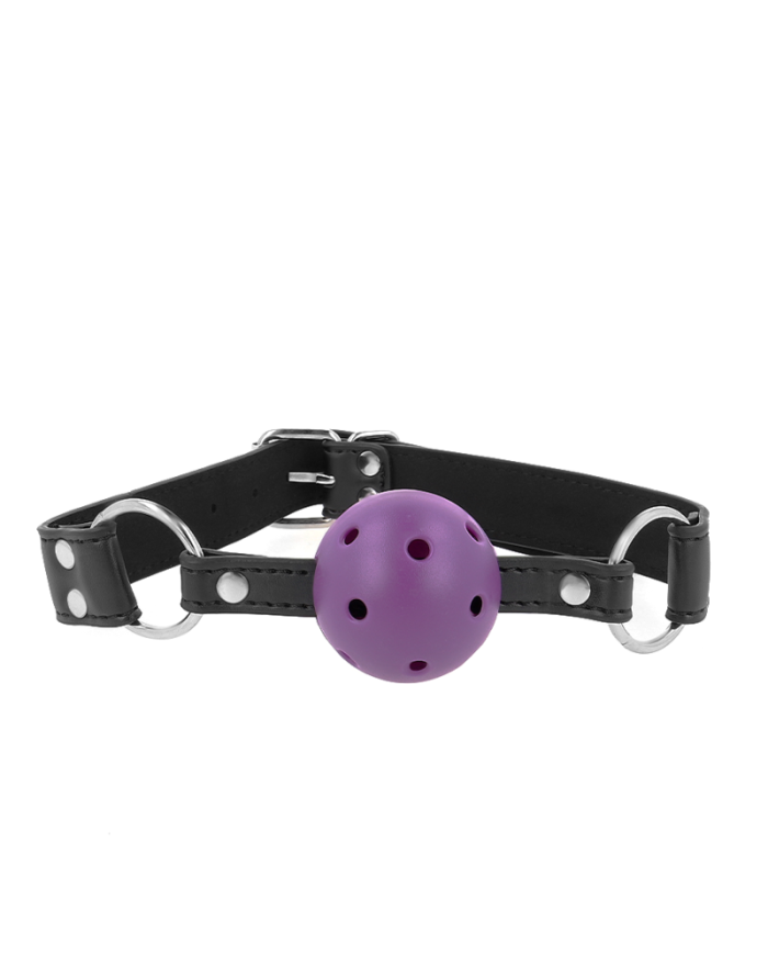 KINK MORDAZA DE BOLA 4 CM TRANSPIRABLE CON DOBLE REMACHE MORADO 62 x 25 CM AJUSTABLE 42 58 CM