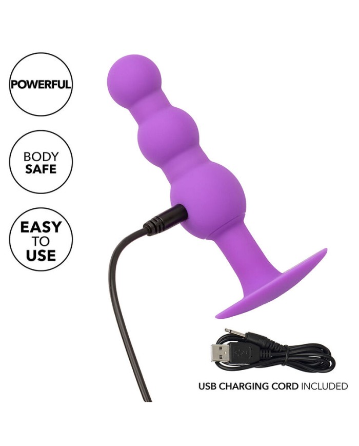 CALEXOTICS FIRST TIME PLUG ANAL CON TRIPLE CUENCAS 10 VIBRACIONES VIOLETA