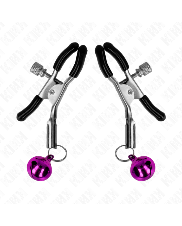 KINK PINZAS PARA PEZONES CON CAMPANILLA VIOLETA 6 CM