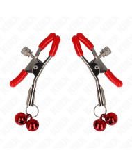 KINK PINZAS PARA PEZONES ROJAS CON DOBLE CAMPANILLA ROJO 6 CM