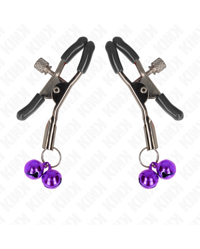 KINK PINZAS PARA PEZONES CON DOBLE CAMPANILLA VIOLETA 6 CM