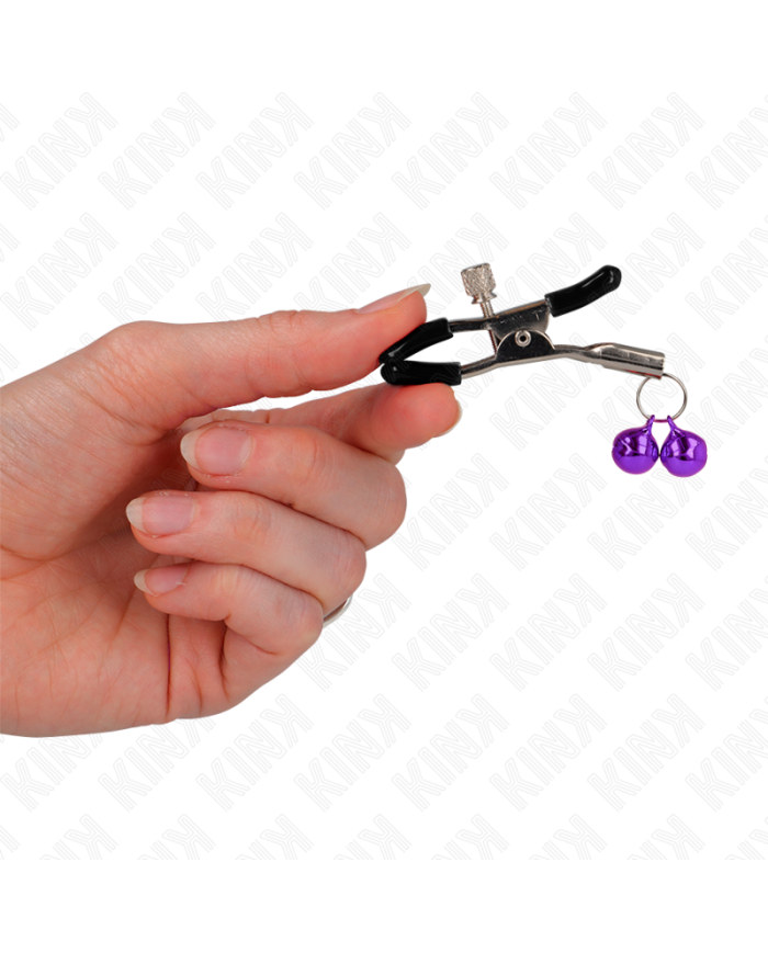 KINK PINZAS PARA PEZONES CON DOBLE CAMPANILLA VIOLETA 6 CM