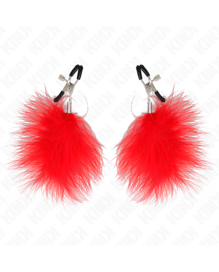 KINK PINZAS PARA PEZONES CON PLUMA ROJO 7 CM