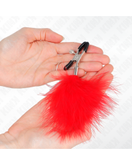 KINK PINZAS PARA PEZONES CON PLUMA ROJO 7 CM