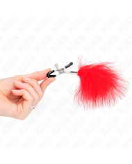 KINK PINZAS PARA PEZONES CON PLUMA ROJO 7 CM