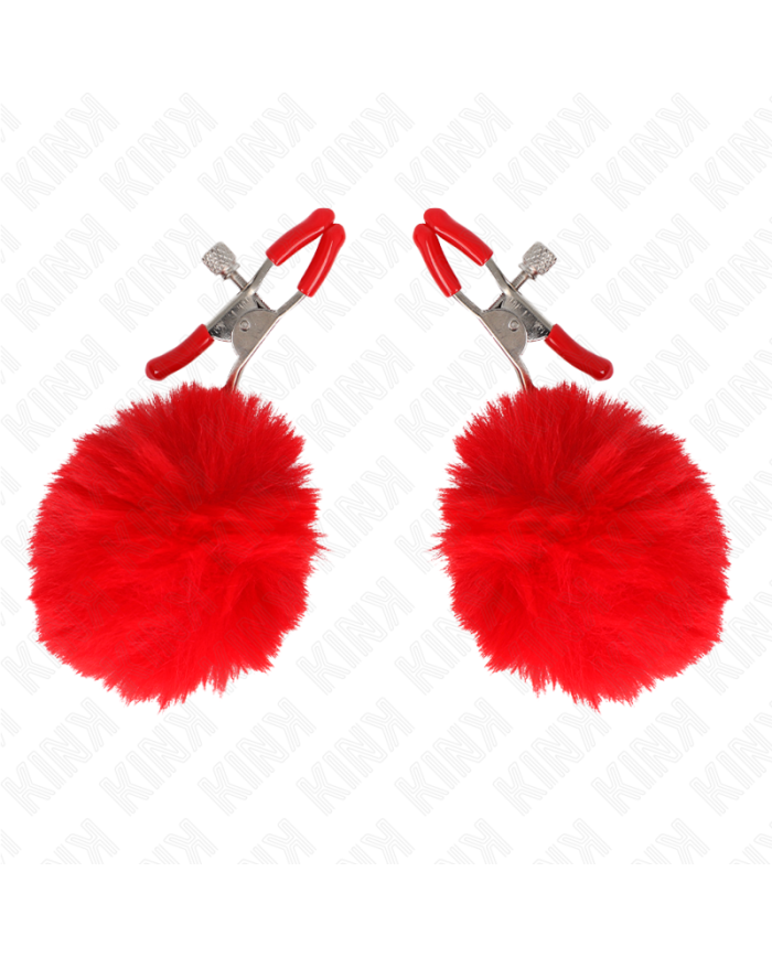 KINK PINZAS PARA PEZONES CON POMPaN ROJO 6 CM