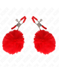 KINK PINZAS PARA PEZONES CON POMPaN ROJO 6 CM