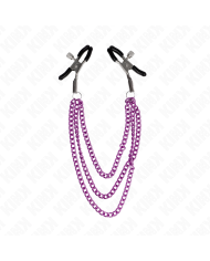 KINK PINZAS PARA PEZONES CON TRIPLE CADENA VIOLETA 20 23 28 CM