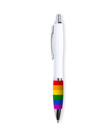 PRIDE BOLIGRAFO BLANCO BANDERA LGBT