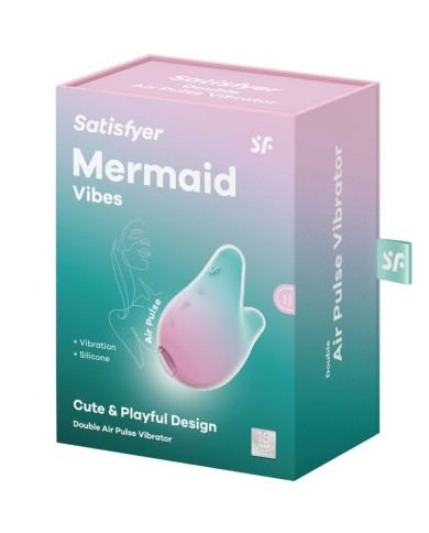 SATISFYER MERMAID VIBES ESTIMULADOR VIBRADOR MENTA Y ROSA