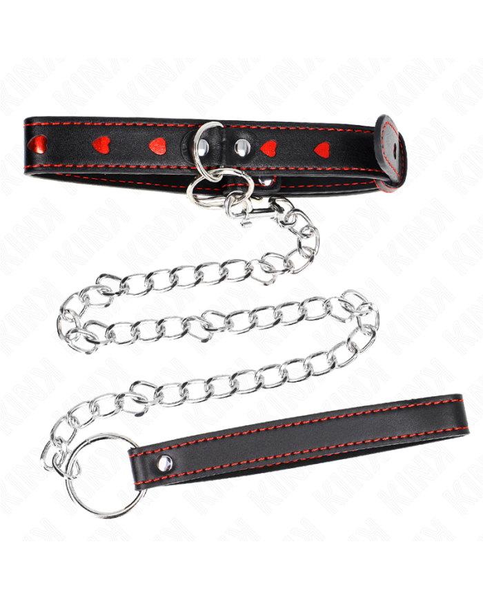 KINK COLLAR CON CORREA 65 CM DETALLES CORAZaN 525 X 25 CM