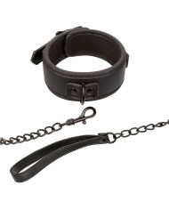 CALEXOTICS NOCTURNAL COLLAR Y CORREA CUERO AJUSTABLE NEGRO