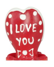 CONDOMERIE PRESERVATIVO DECORATIVO PINTADO A MANO CORAZON TE AMO MODELO 1
