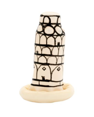 CONDOMERIE PRESERVATIVO DECORATIVO PINTADO A MANO TORRE DE PISA