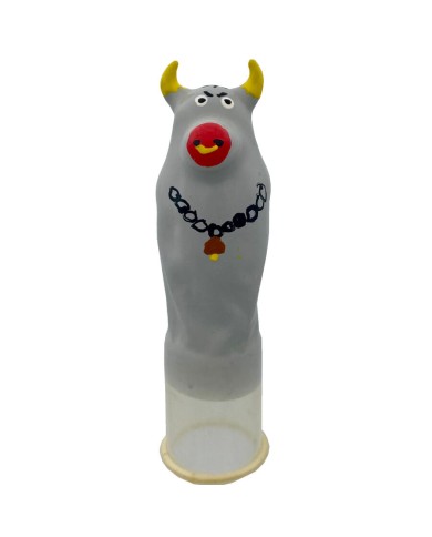 CONDOMERIE PRESERVATIVO DECORATIVO PINTADO A MANO TORO GRIS MODELO XL