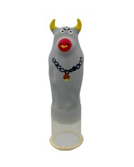 CONDOMERIE PRESERVATIVO DECORATIVO PINTADO A MANO TORO GRIS MODELO XL