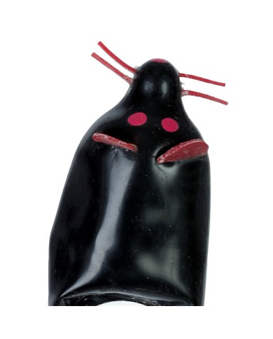 CONDOMERIE PRESERVATIVO DECORATIVO PINTADO A MANO RATON NEGRO XL