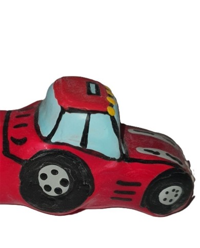 CONDOMERIE PRESERVATIVO DECORATIVO PINTADO A MANO TRACTOR ROJO XL