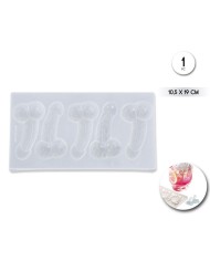 DIABLO PICANTE - MOLDE DE HIELO CON FORMA DE PENE 5 CAVIDADESD-243991
