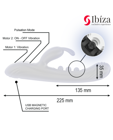 IBIZA VIBRADOR RABBIT PERLAS CON PULSACION