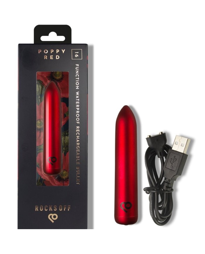 ROCKS OFF BALA VIBRADORA RECARGABLE ROJA