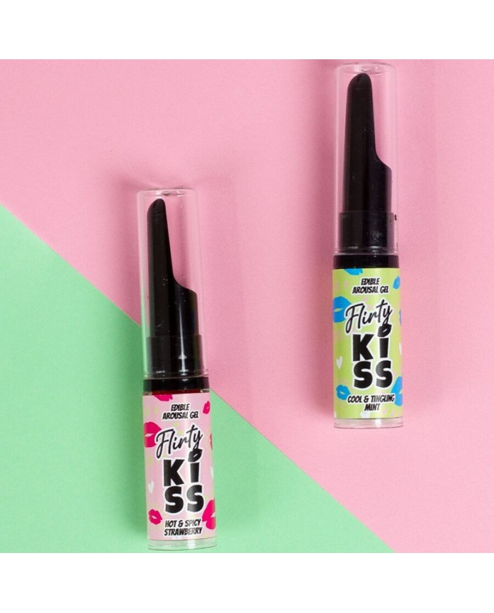 SECRETPLAY FLIRTY KISS GELES CON EFECTOS SEXO ORAL FRESA MENTA 2 x 8 GR