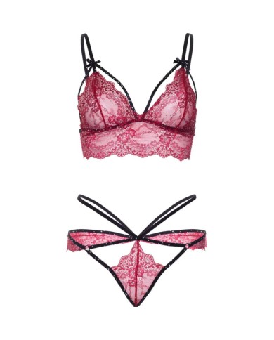 LEG AVENUE SET SUJETADOR TANGA BURDEOS