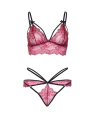 LEG AVENUE SET SUJETADOR TANGA BURDEOS