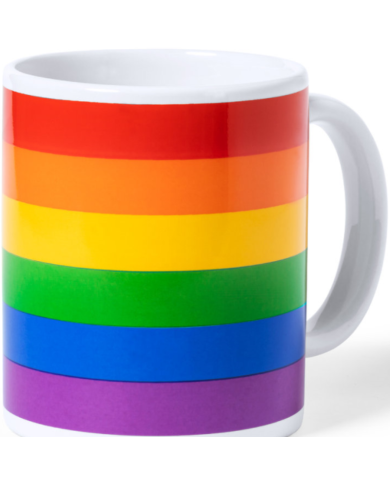 PRIDE TAZA CON LA BANDERA LGBT EN CAJA INDIVIDUAL KRAFT es pt en fr it 