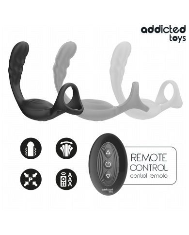 ADDICTED TOYS ANILLO DOBLE VIBRADOR PROSTATICO CONTROL REMOTO